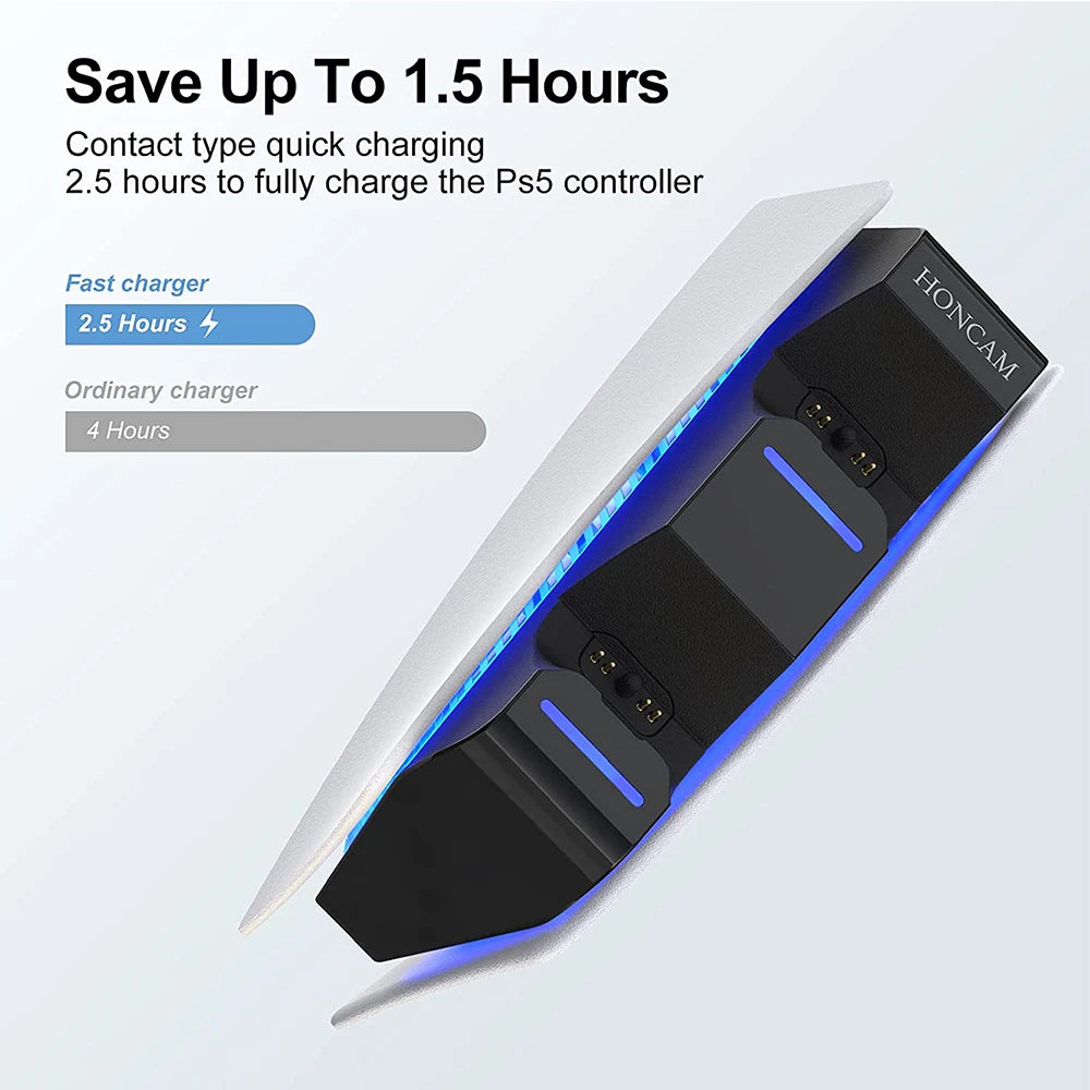 Station de charge double DualSense PS5 – Charge 2 manettes en 2h30