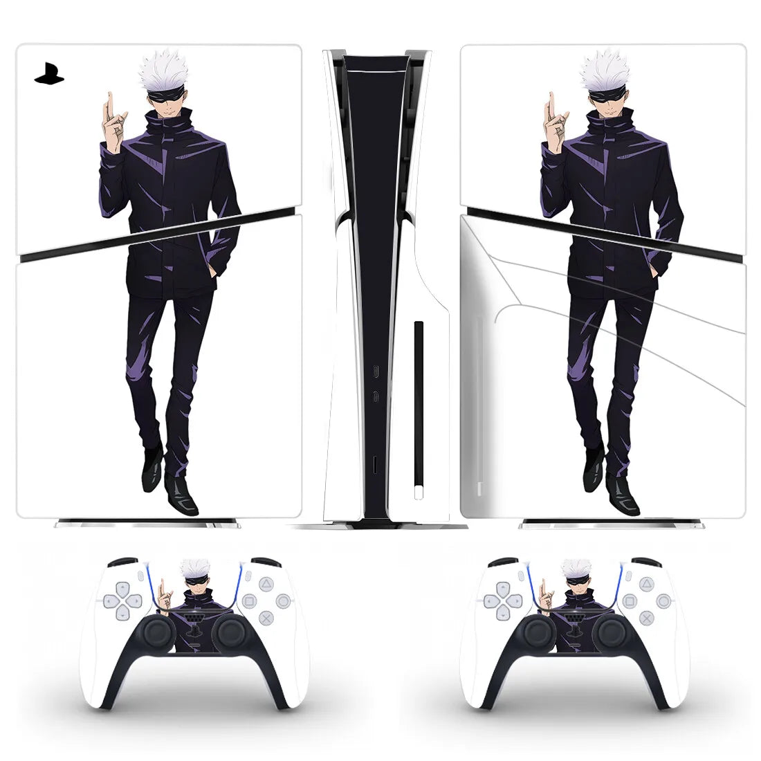Anime Jujutsu Kaisen Gojo PS5 Slim Disc Skin Sticker Decal Cover for Console and Controllers PS5 Slim Disk Skin Sticker Vinyl