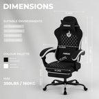 Chaise Gaming Ergonomique SUKIDA – Dossier Haut, Repose-tête & Lombaire, Accoudoirs, Roulettes