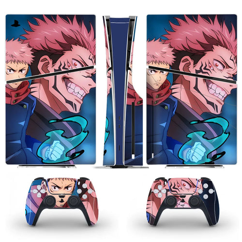 Anime Jujutsu Kaisen Gojo PS5 Slim Disc Skin Sticker Decal Cover for Console and Controllers PS5 Slim Disk Skin Sticker Vinyl