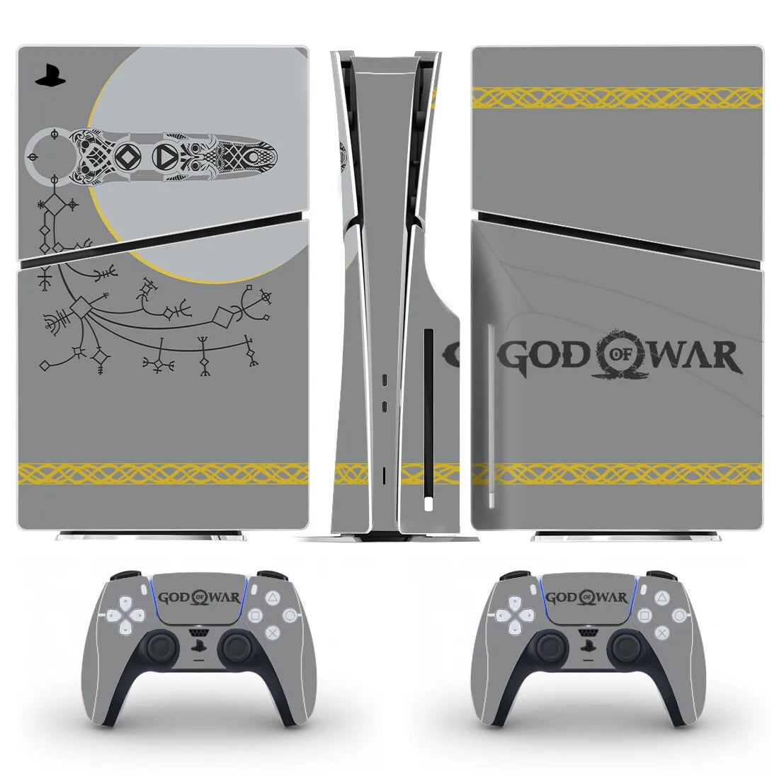God of War Kratos Game PS5 Slim Disc Skin Sticker Decal Cover for Console and 2 Controllers New PS5 Slim Disk Skin Vinyl