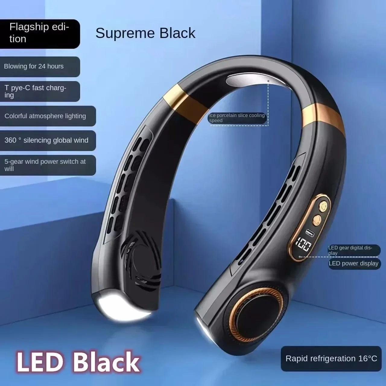 ❄️ Ventilateur de Cou Portable Rechargeable 8000 mAh – Ultra Puissant, Silencieux & Autonomie Longue Durée !