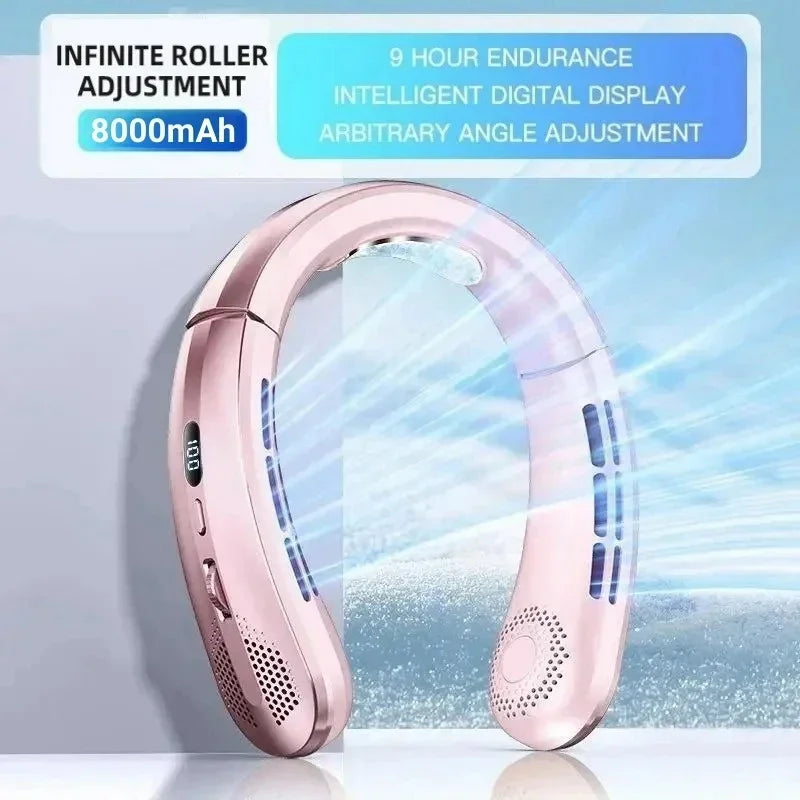 ❄️ Ventilateur de Cou Portable Rechargeable 8000 mAh – Ultra Puissant, Silencieux & Autonomie Longue Durée !