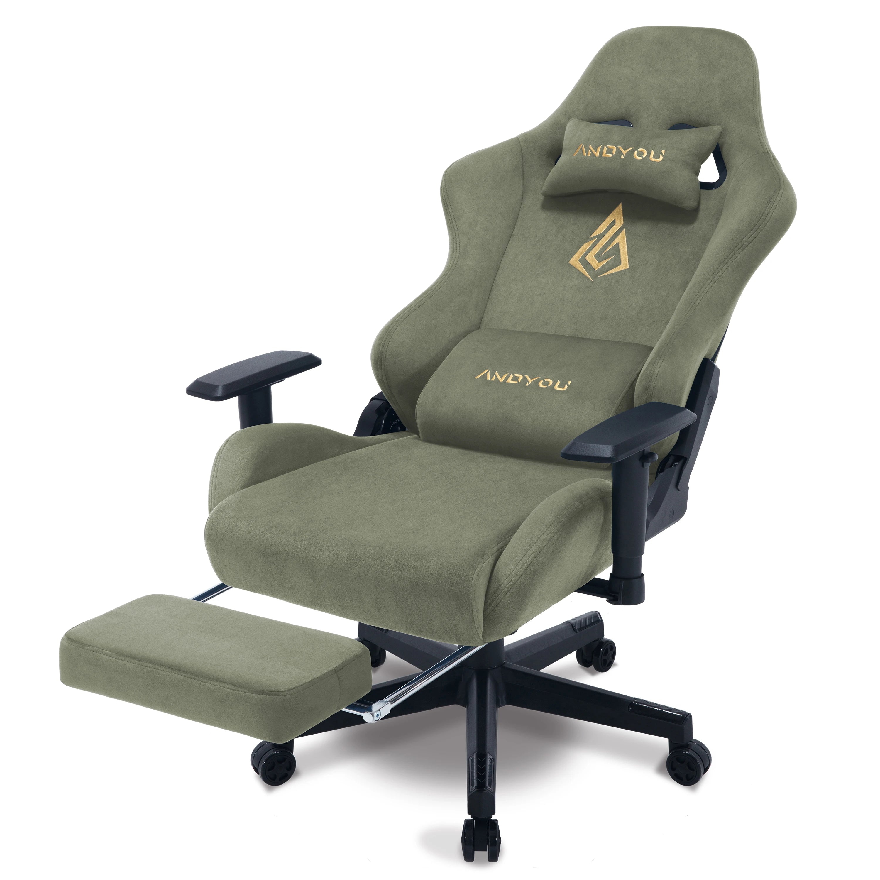 Andyou Gaming Chair, Computer Chair with Footrest, Headrest,  Lumbar Support, Height Adjustable Ergonomic PC Chair