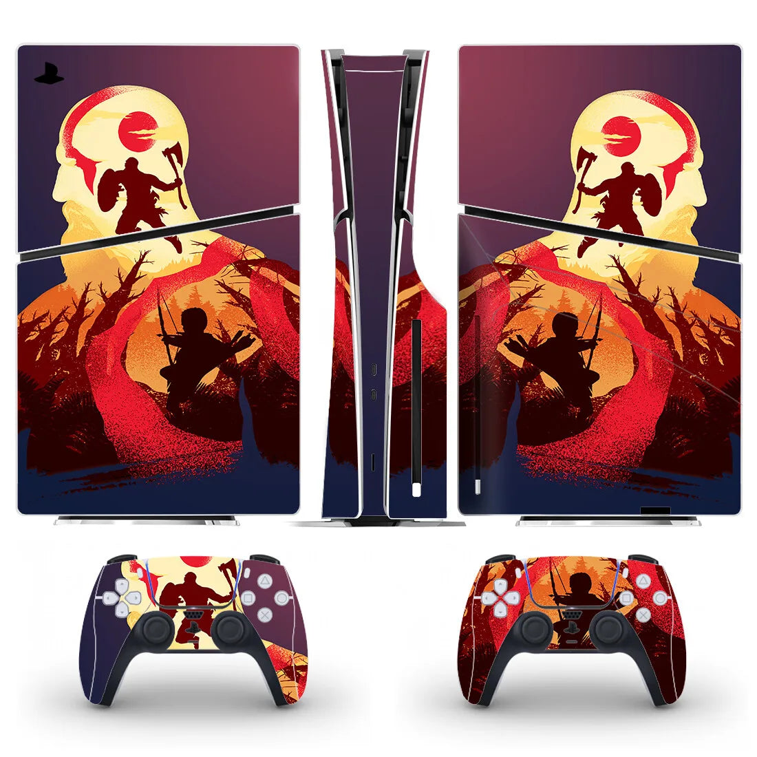 God of War Kratos Game PS5 Slim Disc Skin Sticker Decal Cover for Console and 2 Controllers New PS5 Slim Disk Skin Vinyl
