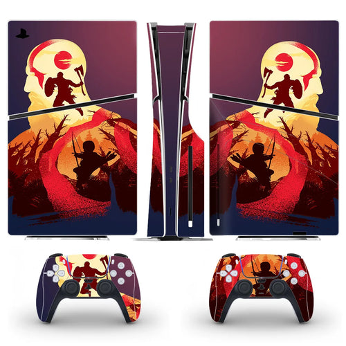 God of War Kratos Game PS5 Slim Disc Skin Sticker Decal Cover for Console and 2 Controllers New PS5 Slim Disk Skin Vinyl