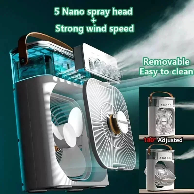 ❄️ Climatiseur d'Air Portable 3-en-1 – Rafraîchisseur, Ventilateur & Brumisateur Ultra Silencieux !