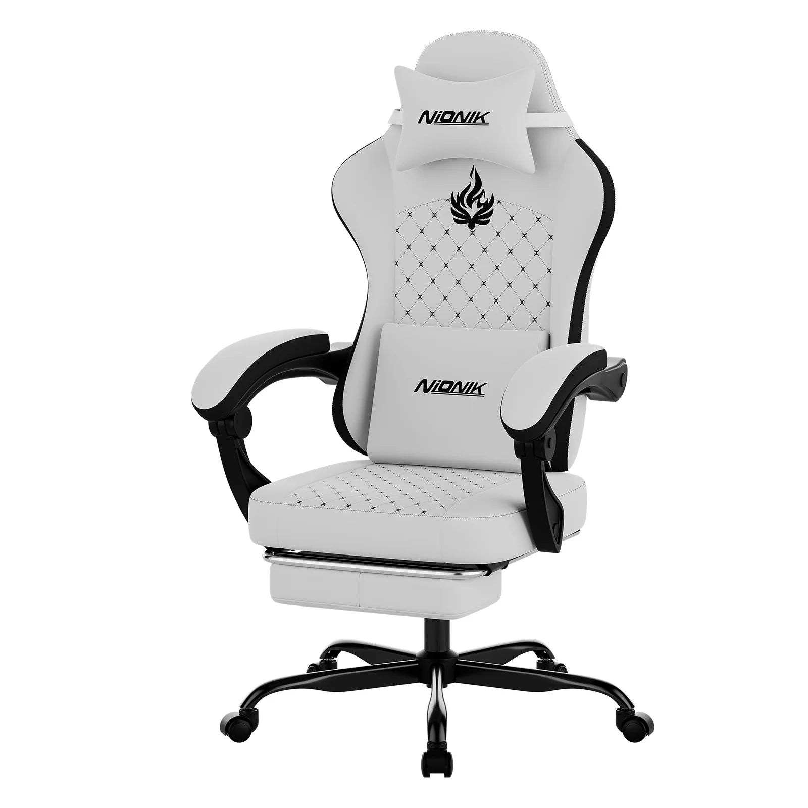 Chaise Gaming Ergonomique SUKIDA – Dossier Haut, Repose-tête & Lombaire, Accoudoirs, Roulettes