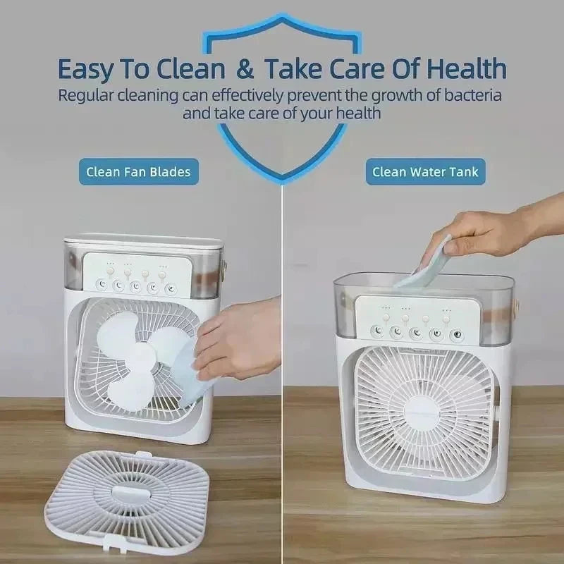 ❄️ Climatiseur d'Air Portable 3-en-1 – Rafraîchisseur, Ventilateur & Brumisateur Ultra Silencieux !