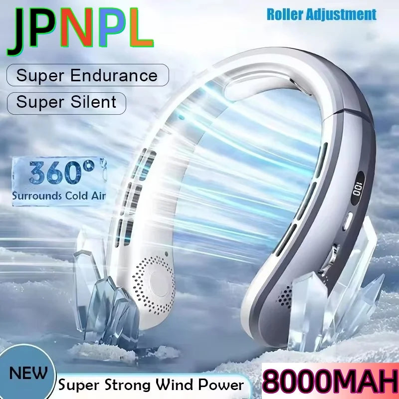 ❄️ Ventilateur de Cou Portable Rechargeable 8000 mAh – Ultra Puissant, Silencieux & Autonomie Longue Durée !