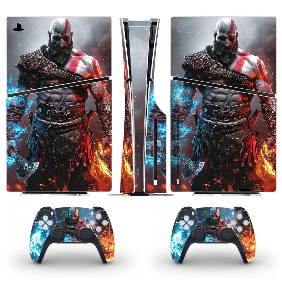 God of War Kratos Game PS5 Slim Disc Skin Sticker Decal Cover for Console and 2 Controllers New PS5 Slim Disk Skin Vinyl