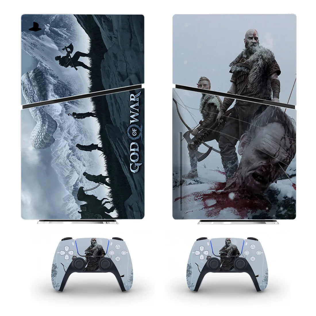 God of War Kratos Game PS5 Slim Disc Skin Sticker Decal Cover for Console and 2 Controllers New PS5 Slim Disk Skin Vinyl