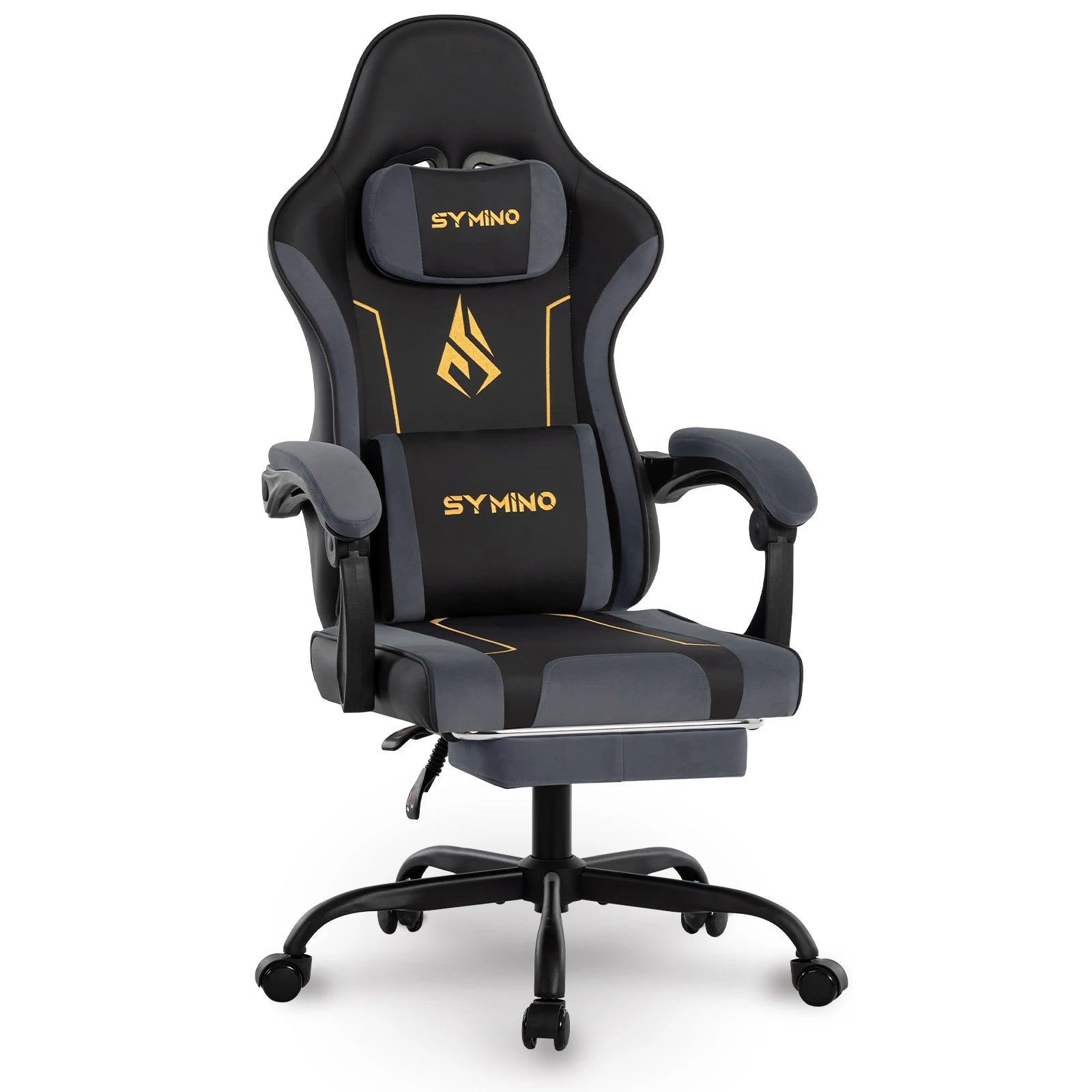 Chaise Gaming SYMINO – Ergonomique avec Repose-pieds, Coussin Latex, Capacité 130 kg