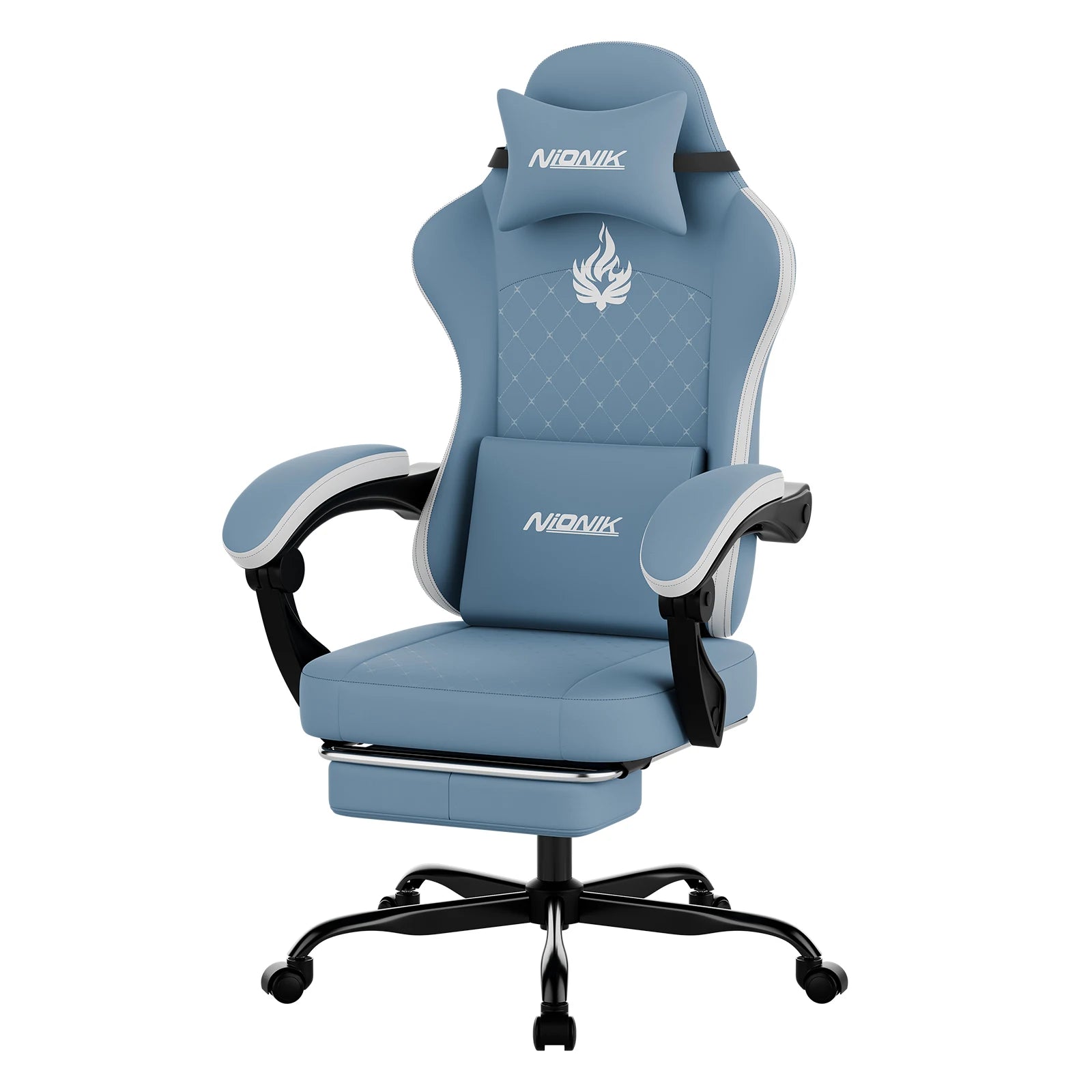 Chaise Gaming Ergonomique SUKIDA – Dossier Haut, Repose-tête & Lombaire, Accoudoirs, Roulettes
