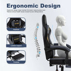 Chaise Gaming SYMINO – Ergonomique avec Repose-pieds, Coussin Latex, Capacité 130 kg