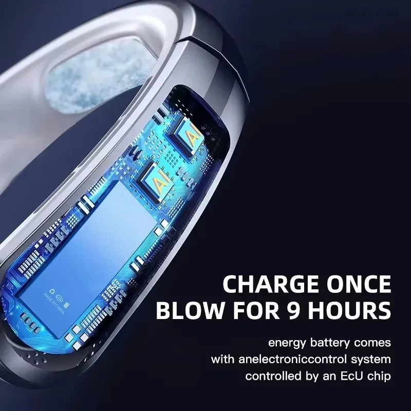 ❄️ Ventilateur de Cou Portable Rechargeable 8000 mAh – Ultra Puissant, Silencieux & Autonomie Longue Durée !