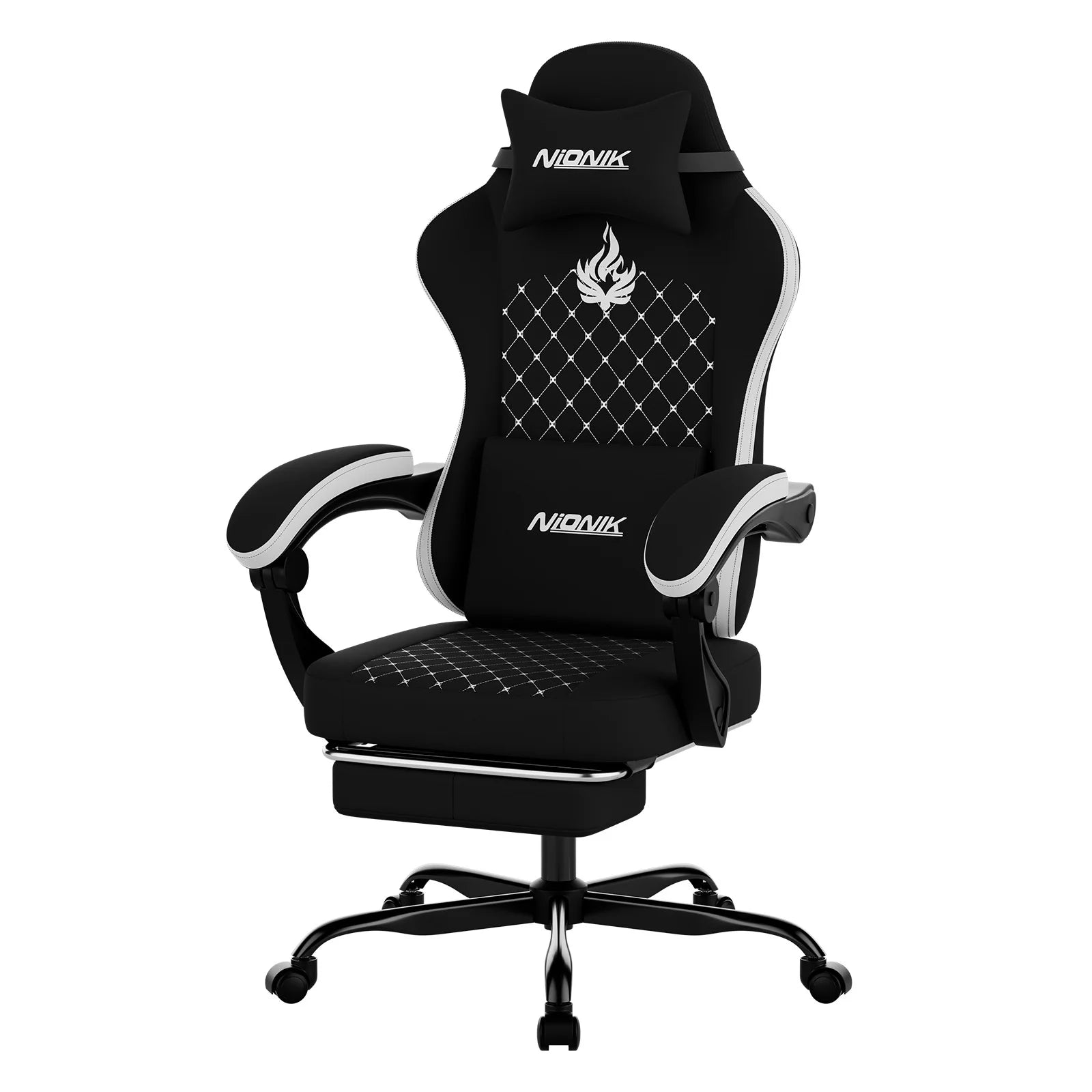 Chaise Gaming Ergonomique SUKIDA – Dossier Haut, Repose-tête & Lombaire, Accoudoirs, Roulettes