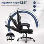 Chaise Gaming SYMINO – Ergonomique avec Repose-pieds, Coussin Latex, Capacité 130 kg