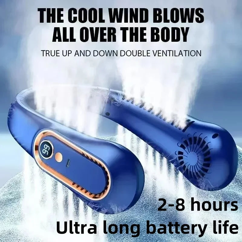 ❄️ Ventilateur de Cou Portable Rechargeable 8000 mAh – Ultra Puissant, Silencieux & Autonomie Longue Durée !