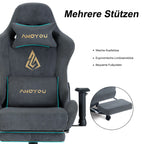 Andyou Gaming Chair, Computer Chair with Footrest, Headrest,  Lumbar Support, Height Adjustable Ergonomic PC Chair