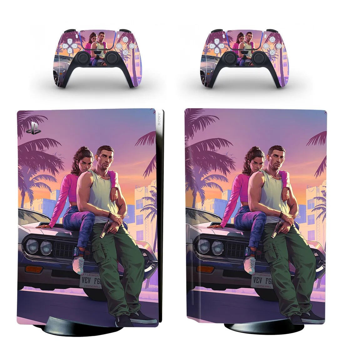 🎮 Skin PS5 + 2 Manettes GTA 6 – Vinyle Haute Qualité, Style Unique