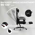 Chaise Gaming Ergonomique SUKIDA – Dossier Haut, Repose-tête & Lombaire, Accoudoirs, Roulettes