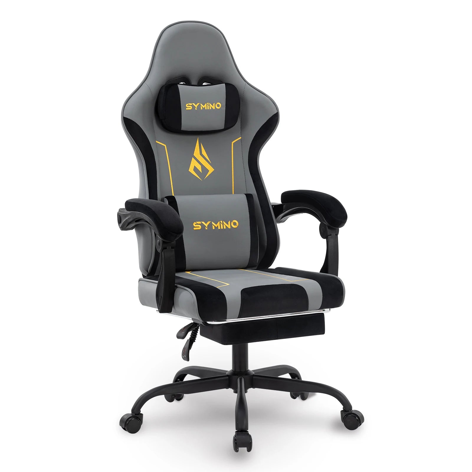 Chaise Gaming SYMINO – Ergonomique avec Repose-pieds, Coussin Latex, Capacité 130 kg