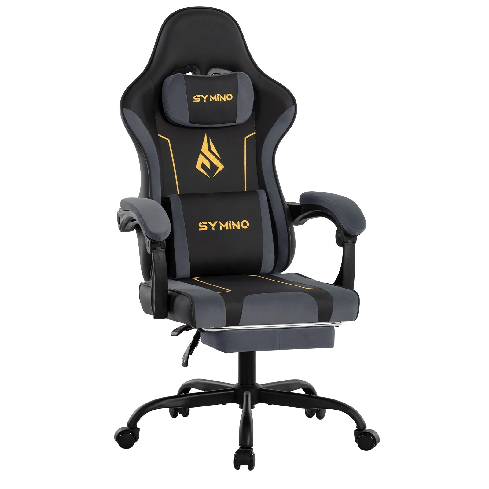 Chaise Gaming SYMINO – Ergonomique avec Repose-pieds, Coussin Latex, Capacité 130 kg