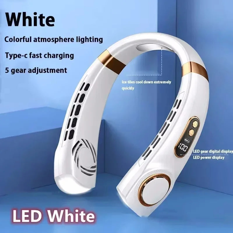 ❄️ Ventilateur de Cou Portable Rechargeable 8000 mAh – Ultra Puissant, Silencieux & Autonomie Longue Durée !