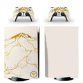 🎮 Skin PS5 Blanc & Or Premium + 2 Skins Manettes DualSense – Design Élégant