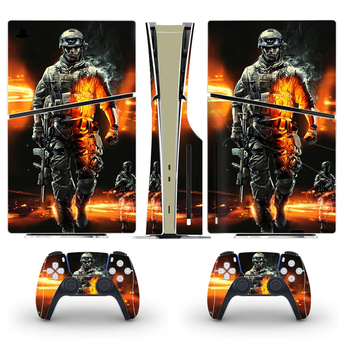 🎮 Skin PS5 battlefield – Design Soldat de Combat + 2 Skins Manettes DualSense
